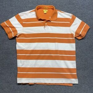 Vintage Duck Head Striped Polo Orange White Size 2XL Color Block Vols